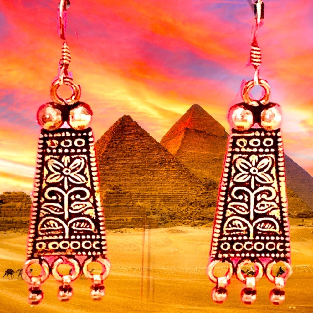 Bohemian Style Earrings Sterling Silver 925 Lotus